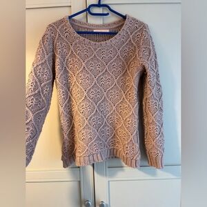 Women's Pink Cable Knit Sweater